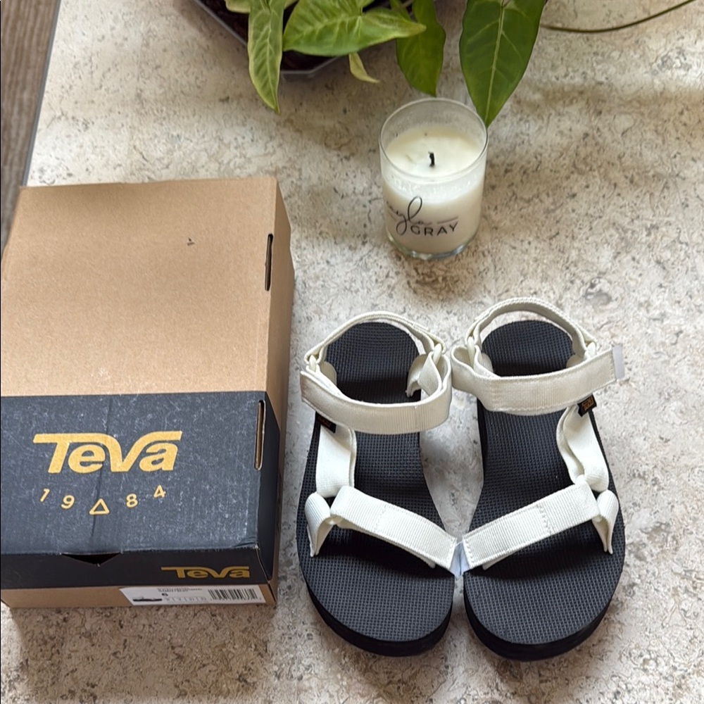 Teva Black and White Strap Sandals